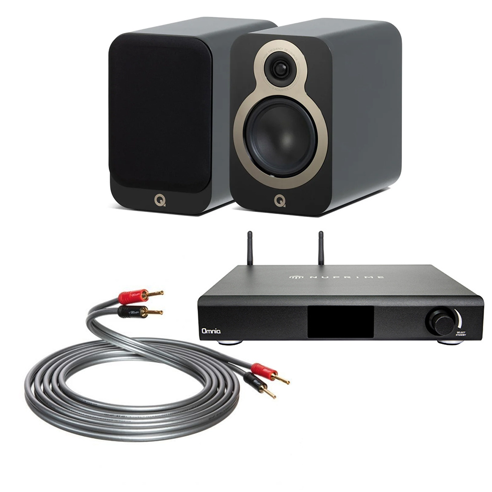 NuPrime Omnia A200 - Q Acoustics 3030c Black - QED XT40i 3M. Hi-Fi Müzik Sistemi